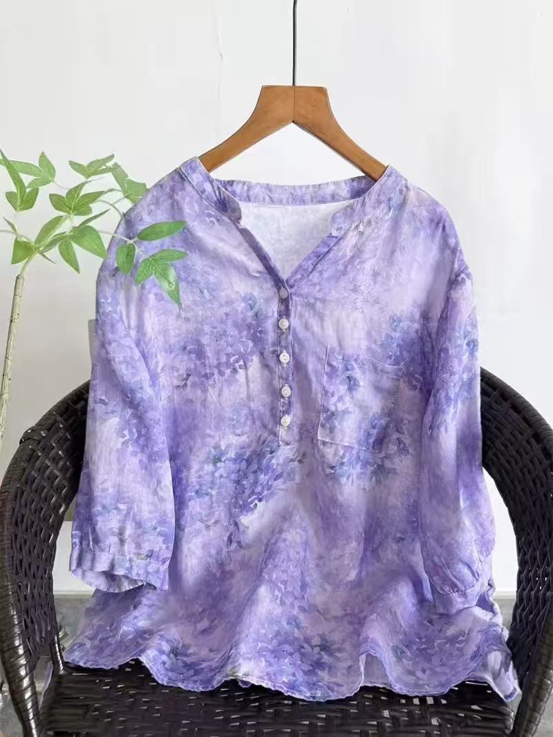 Japan Summer Clothing Women - Chemises 100% ramie pour femmes, style