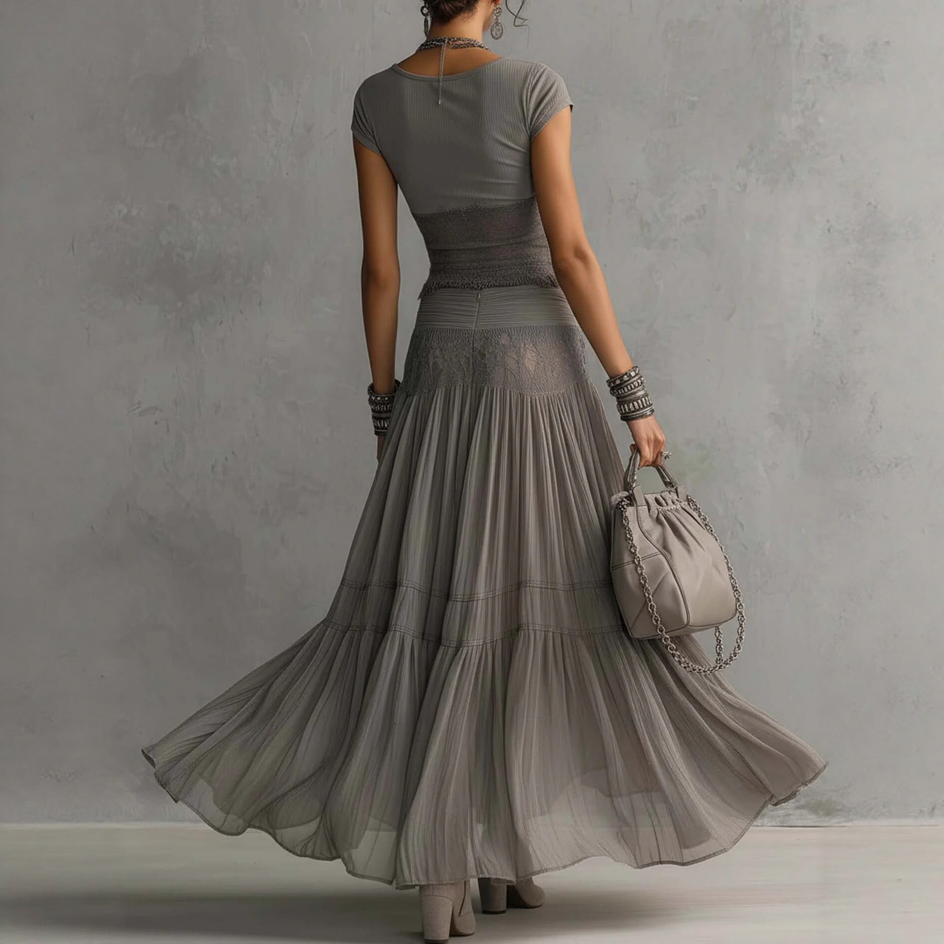 Ensemble haut tricoté gris et  - Summer Clothing Accessories avis et prix