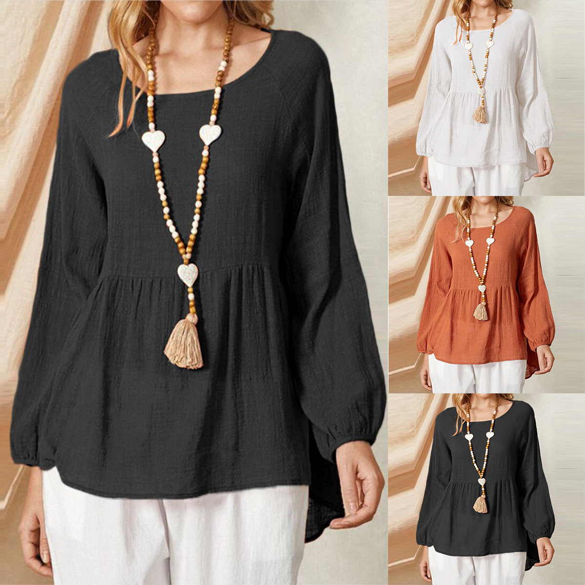 Chemise ample en coton et lin  - Summer Clothing Brands For Women avis et prix