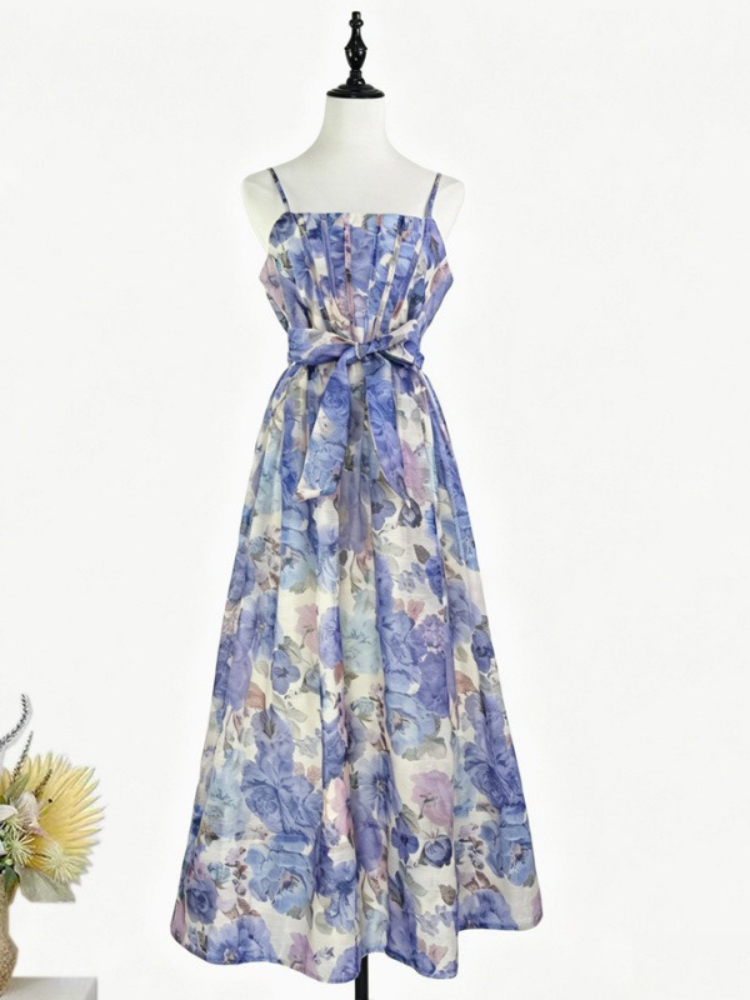 Robe longue d'été rétro imprim - Summer Clothing Holiday avis et prix