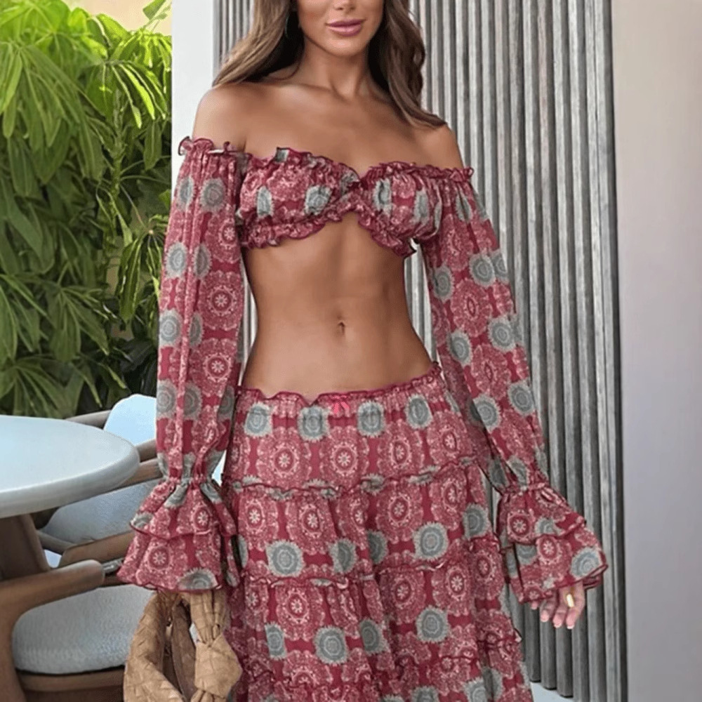 Ensemble deux pièces jupe impr - Summer Clothing Accessories avis et prix