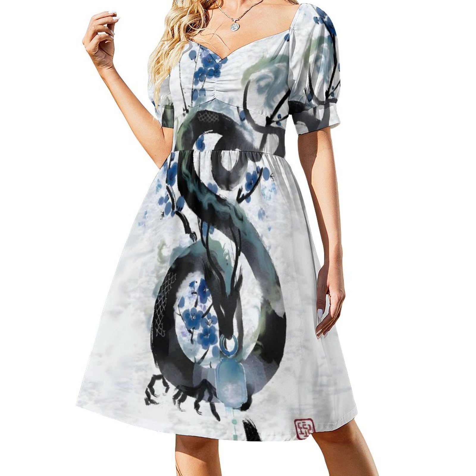 Japonais bleu nuit Dragon encr - Japan Summer Clothing Women avis et prix