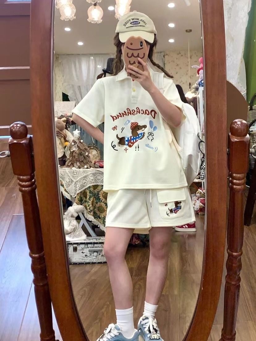 Kawaii broderie chien japon St - Japan Summer Clothing Women avis et prix